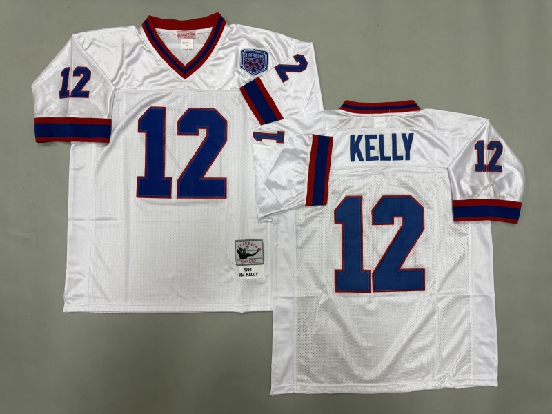 Men 2025 Buffalo Bills #12 Kelly white Throwback Limited NFL Jersey style 001->buffalo bills->NFL Jersey